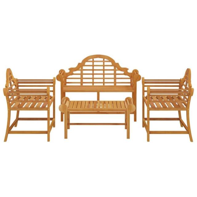 Berkfield Home Beautiful 4 Piece Garden Lounge Set Solid Wood Teak in Brown - image 1