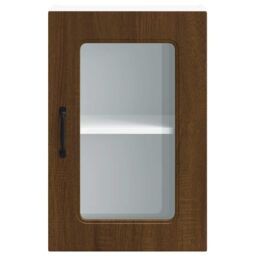 Berkfield Home Kitchen Wall Cabinet with Glass Door Kalmar Brown Oak Engineered Wood - thumbnail 6