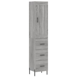 Berkfield Home Highboard Grey Sonoma 34.5x34x180 cm Engineered Wood - thumbnail 2