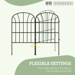 OUTSUNNY Decoration Garden Fence, 24in x 8.7ft Outdoor Picket Fence Panels, 8PCs Rustproof Metal Wire Landscape Flower Bed Border Edging Animal - thumbnail 5