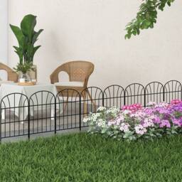 OUTSUNNY Decoration Garden Fence, 24in x 8.7ft Outdoor Picket Fence Panels, 8PCs Rustproof Metal Wire Landscape Flower Bed Border Edging Animal - thumbnail 1