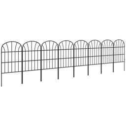 OUTSUNNY Decoration Garden Fence, 24in x 8.7ft Outdoor Picket Fence Panels, 8PCs Rustproof Metal Wire Landscape Flower Bed Border Edging Animal - thumbnail 2