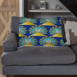 Benjamin Tate Design Egyptian Style Motif Blanket in Natural - Size: 120 cm x 150 cm - thumbnail 2