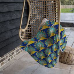 Benjamin Tate Design Egyptian Style Motif Blanket in Natural - Size: 120 cm x 150 cm - thumbnail 4