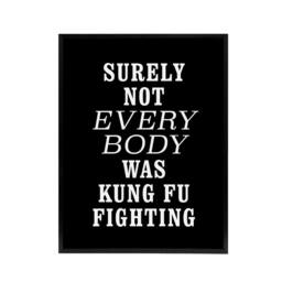 "Artery8 Surely Not Everybody Kung Fu Fighting Funny Black Framed Canvas Art - Size: W12"" x H16""" - thumbnail 1