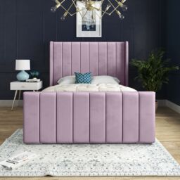 DS Living Oxford Upholstered Soft Touch Plush Pink Velvet Bed Frame - Size: Single - thumbnail 3