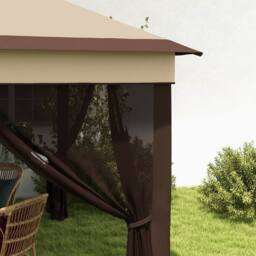 Matteo Beige 3x3m Pop Up Gazebo - Height Adjustable with Mesh Walls - thumbnail 8