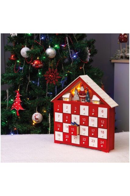 Netagon Wooden Advent Calendar in Red - image 1