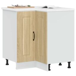 Berkfield Home Kitchen Corner Base Cabinet Kalmar Sonoma Oak Engineered Wood in Brown - thumbnail 1