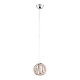 Netlighting Portoryko 17cm Wire Frame Pendant Ceiling Light Light Brown Chrome - thumbnail 1
