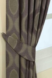 Homescapes Modern Curve Jacquard Curtain Tie Back Pair in Purple