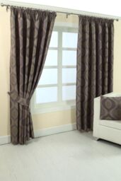 Homescapes Modern Curve Jacquard Curtain Tie Back Pair in Purple - thumbnail 6
