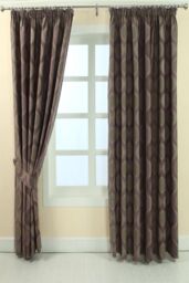 Homescapes Modern Curve Jacquard Curtain Tie Back Pair in Purple - thumbnail 2