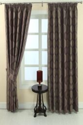 Homescapes Modern Curve Jacquard Curtain Tie Back Pair in Purple - thumbnail 4