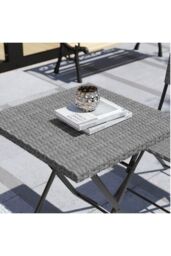 Home Discount 3Pcs Garden Vida Capri 2 Seater Rattan Bistro UKFR Fabric Furniture in Grey - thumbnail 5