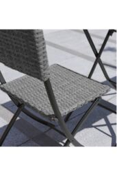 Home Discount 3Pcs Garden Vida Capri 2 Seater Rattan Bistro UKFR Fabric Furniture in Grey - thumbnail 4