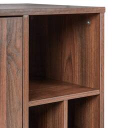 Wyld and Coco Home Sideboard Dark Engineered Wood 2-Door with 8-Bottle Wine Rack in Brown - thumbnail 7