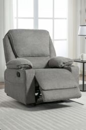 More4Homes Sydney 1 Seater Fabric Manual Recliner Chair with Cupholders in Grey