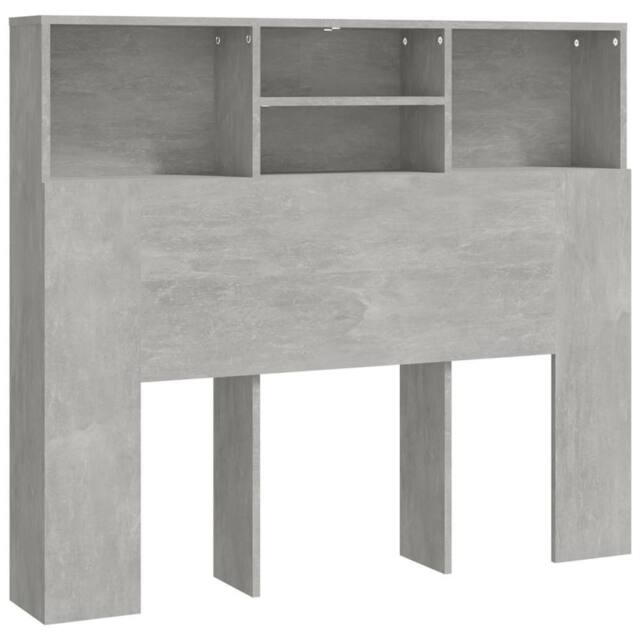 Berkfield Home Headboard Cabinet Concrete Grey 120x19x103.5 cm - image 1