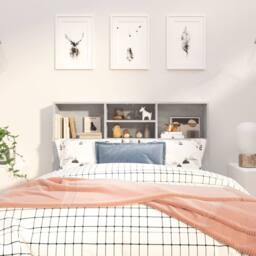 Berkfield Home Headboard Cabinet Concrete Grey 120x19x103.5 cm - thumbnail 3