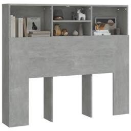 Berkfield Home Headboard Cabinet Concrete Grey 120x19x103.5 cm - thumbnail 4