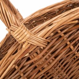 Red Hamper Wicker Set of 2 Rectangular Country Unpeeled Garden Trugs in Brown - thumbnail 4