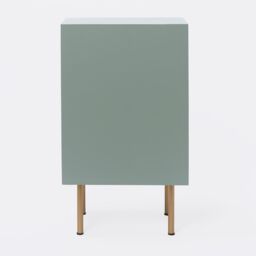 OHS Ribbed Bedside Table Modern Bedroom 3 Draw Office Nightstand in Pale Green - thumbnail 9