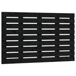 Berkfield Home Wall Headboard Black 81x3x63 cm Solid Wood Pine - Size: 81 x 3 x 63 cm - thumbnail 2