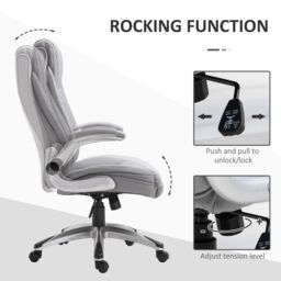 VINSETTO Executive Office Chair Sleek Ergonomic 360 degree Headrest Adjustable in Grey - thumbnail 5
