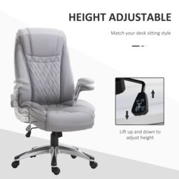 VINSETTO Executive Office Chair Sleek Ergonomic 360 degree Headrest Adjustable in Grey - thumbnail 4