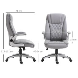 VINSETTO Executive Office Chair Sleek Ergonomic 360 degree Headrest Adjustable in Grey - thumbnail 3