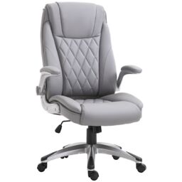 VINSETTO Executive Office Chair Sleek Ergonomic 360 degree Headrest Adjustable in Grey - thumbnail 2