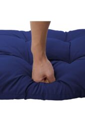Living and Home 130cm W x 55cm D 3 Fold All-In-One Garden High-Back Recliner Cushion in Blue - Size: 130 cm W x 55 cm D - thumbnail 6