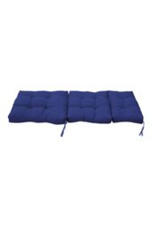 Living and Home 130cm W x 55cm D 3 Fold All-In-One Garden High-Back Recliner Cushion in Blue - Size: 130 cm W x 55 cm D - thumbnail 2
