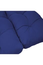 Living and Home 130cm W x 55cm D 3 Fold All-In-One Garden High-Back Recliner Cushion in Blue - Size: 130 cm W x 55 cm D - thumbnail 4
