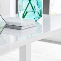 FurnitureboxUK Pivero 150cm 6-Seater Modern High Gloss Dining Table in White - thumbnail 5