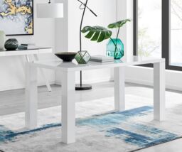 FurnitureboxUK Pivero 150cm 6-Seater Modern High Gloss Dining Table in White - thumbnail 1