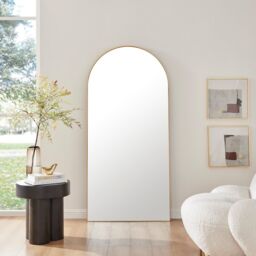 FurnitureboxUK Ottilie Large Full Length Arch Decorative Wall Mirror in Gold - thumbnail 1