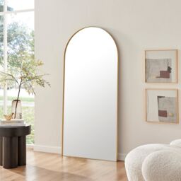 FurnitureboxUK Ottilie Large Full Length Arch Decorative Wall Mirror in Gold - thumbnail 2
