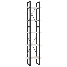 Berkfield Home 5-Tier Book Cabinet White 40x30x175 cm Pinewood - Size: 40 x 30 x 175 cm - thumbnail 2