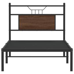 Berkfield Home Bed Frame without Mattress Brown Oak 80x200 cm Engineered Wood in Black - thumbnail 6