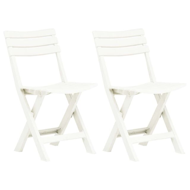 Berkfield Home Folding Garden Chairs 2 pcs Plastic White - image 1