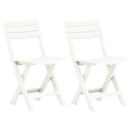 Berkfield Home Folding Garden Chairs 2 pcs Plastic White - thumbnail 1