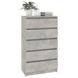 Berkfield Home Drawer Cabinet Concrete Grey 60x36x103 cm Engineered Wood - Size: 60 x 36 x 103 cm - thumbnail 4