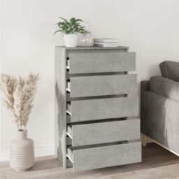 Berkfield Home Drawer Cabinet Concrete Grey 60x36x103 cm Engineered Wood - Size: 60 x 36 x 103 cm - thumbnail 3