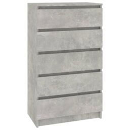 Berkfield Home Drawer Cabinet Concrete Grey 60x36x103 cm Engineered Wood - Size: 60 x 36 x 103 cm - thumbnail 2
