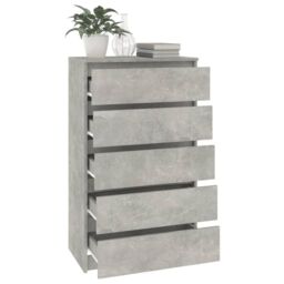 Berkfield Home Drawer Cabinet Concrete Grey 60x36x103 cm Engineered Wood - Size: 60 x 36 x 103 cm - thumbnail 5