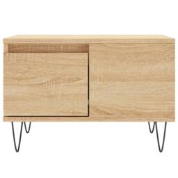 Berkfield Home Modern Coffee Table Sonoma Oak 55x55x36.5 cm Engineered Wood in Light Brown - thumbnail 5