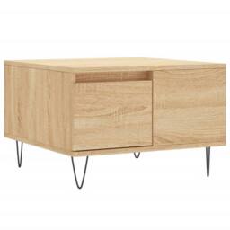 Berkfield Home Modern Coffee Table Sonoma Oak 55x55x36.5 cm Engineered Wood in Light Brown - thumbnail 3