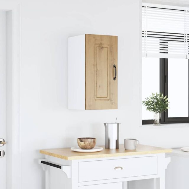 Berkfield Home Kitchen Wall Cabinet Kalmar Artisan Oak Engineered Wood in Brown - image 1